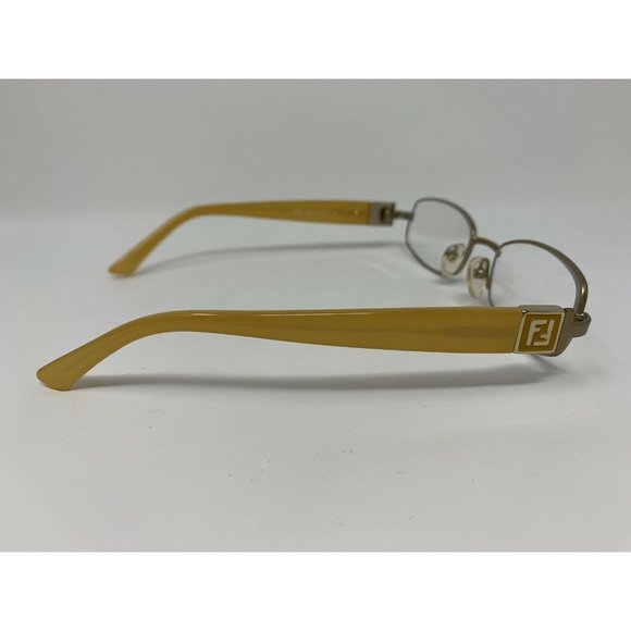 FENDI Eyeglasses F905 Frame 52 [] 19 130 Matte Gold/ Yellow Italy - Picture 4 of 12